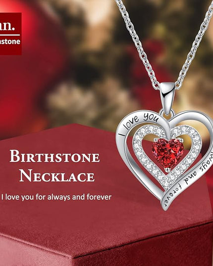 REDBEE Necklaces for Women Birthstone Heart Necklace Jewelry for Wife Girlfriend Woman Necklace