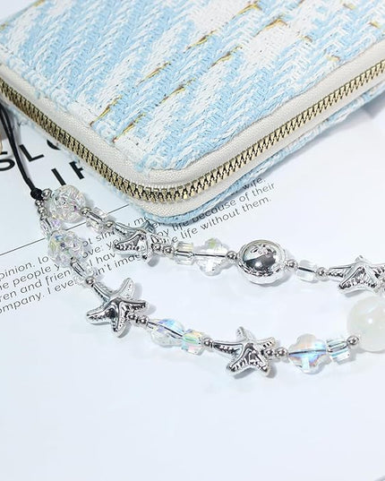 Beaded Camera Wrist Strap, Cute Phone Charms Strap, Pearl Bracelet Wrist Strap, Phone Keychain Decoration for Wallet