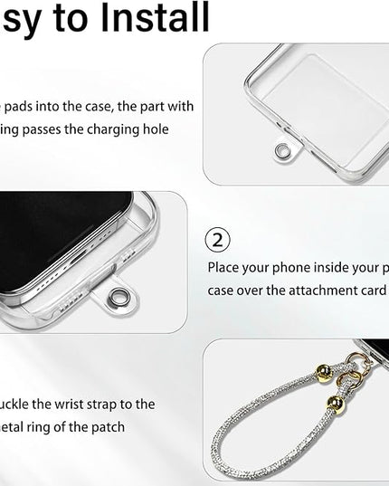 Glitter Phone Wrist Strap for Women Men - Sparkling Rhinestone Design Phone Bracelet Keychain, Anti-Lost Cellphone Lanyard for Mobile, Bag & Key Accessories (Z-Black)