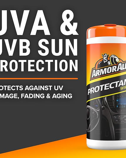Armor All Original Protectant Wipes, Car Interior Cleaner Wipes with UV Protection to Fight Cracking & Fading, 30 Count
