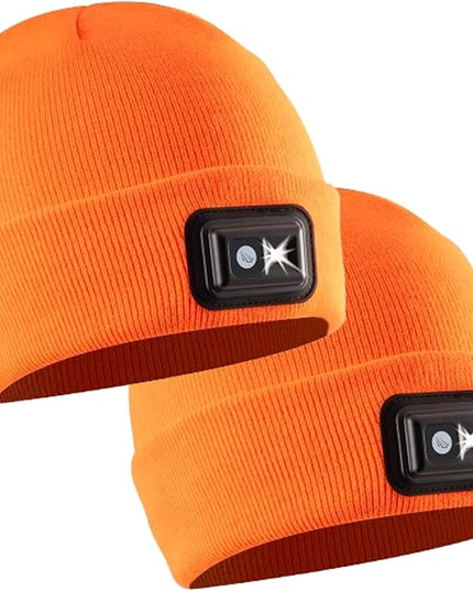 POWERCAP LED Hat Light 150 Lumens Rechargeable Fleece Beanie with Bright Built-in Headlamp Waterproof LED Warm One Size Cap
