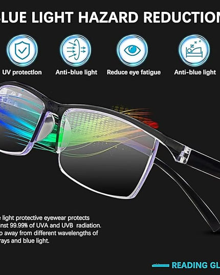 NORPERWIS Reading Glasses Men 3 pack Blue Light Blocking Readers Mens Spring Hinge Comfortable Glasses
