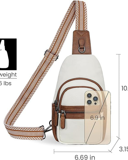 HESHE Sling Bag for Women Anti Theft Small Crossbody Bags Leather Fanny Pack Cross Body Purse for Travel