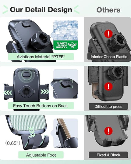 TORRAS 2026【Strongest Suction & Ultra-Durable】 Phone Holders for Your Car,【Patent & Safety Certs】 Car Phone Holder Mount Truck Stand for Dashboard Windshield Vent for iPhone 17 16 15 14 13, Sage