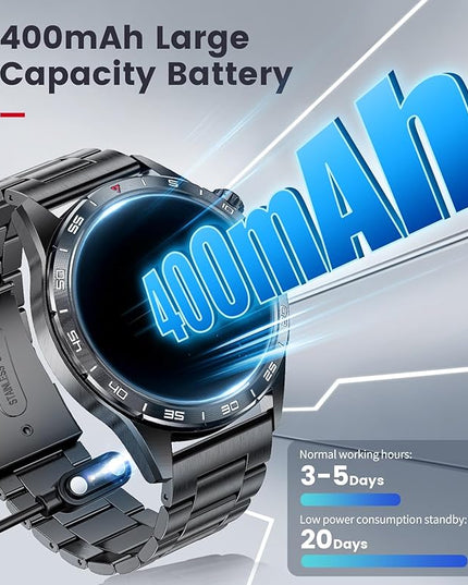 SUNKTA Smart Watch for Men,Answer/Make Calls,1.43'' AMOLED,IP68 Waterproof,110+ Sports Modes Fitness Watch with Sleep Monitor/SpO2/Heart Rate/Pedometer Rugged Outdoor Smartwatch 2 Straps