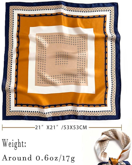 100% Mulberry Silk Scarf for Women Hair Lightweight Square Neckerchief Wrap For Head Scarves 21"