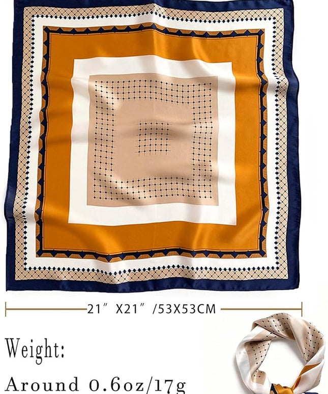 100% Mulberry Silk Scarf for Women Hair Lightweight Square Neckerchief Wrap For Head Scarves 21"