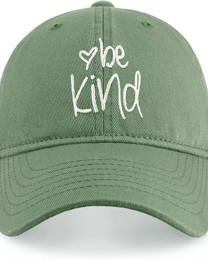 CHOK.LIDS Be Kind Trendy Womens Baseball Cap Unisex Fashion Cotton Polo Style Fun Inspirational Saying Seasonal Headwear