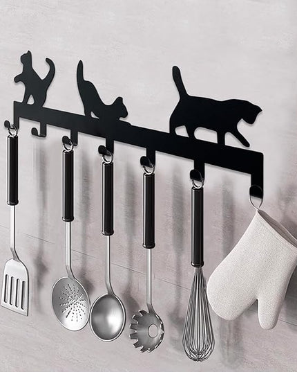 Sanshaoye Key Holder for Wall Decorative, Metal Key Holder, Key Organizer for Wall Mount, Hanging Key Rack with 7 Hooks, Key Hooks for Hallway Entryway Office Kitchen Farmhouse