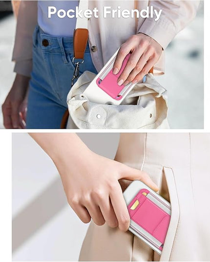 FINPAC MagSafe Wallet, Magnetic Card Wallet Holder for iPhone 17/16/15/14/13/12 Series, Safe RFID Blocking Slim Leather 6 Card Holder for Women Men