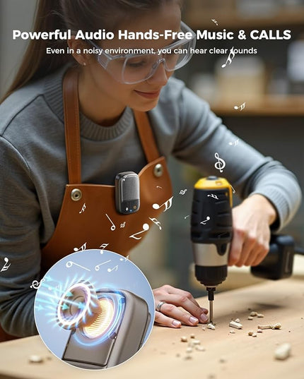 SUPERONE 2026 Upgrade Wearable Bluetooth Speaker with Voice Assistant & Mic, IPX7 Waterproof Clip-on Portable Speaker, TWS Pairing, Up to 30H of Play, Supports Siri/Google/Alexa
