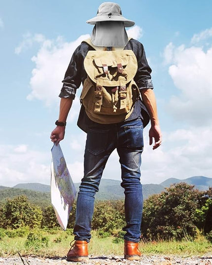 SUN CUBE Wide Brim Sun Hat Men Women, Fishing Hats Sun UV Protection, Mens Hiking Bucket Hat Safari Beach Boonie, UPF 50+