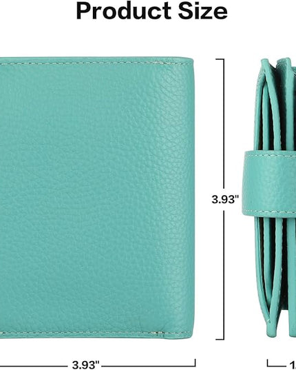 Lavemi Small Compact Women Wallet RFID Blocking Genuine Leather Bifold Purse with ID Windows