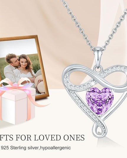 925 Sterling Silver Infinity Necklace - Exquisite Silver Jewelry for Women, Love Heart Necklace for Birthday, Anniversary, Valentine’s Day - Ideal Gift for Girlfriend, Wife, Mom, or Her