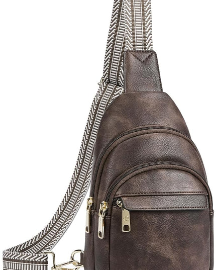 BOSTANTEN Small Sling Bag for Women Leather Crossbody Bags Fanny Pack Chest Bag for Travel