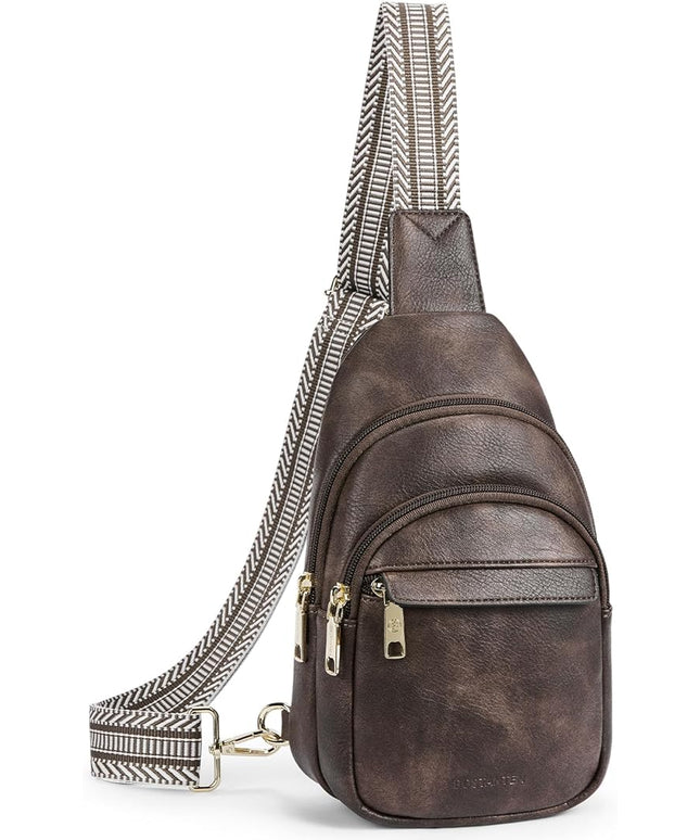 BOSTANTEN Small Sling Bag for Women Leather Crossbody Bags Fanny Pack Chest Bag for Travel