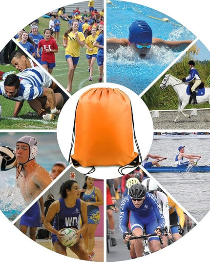 BeeGreen Drawstring Backpack Bags 20,30,50 Packs Reflective String Bags for Gym Sport Trip Cinch Sack DIY for Women Men