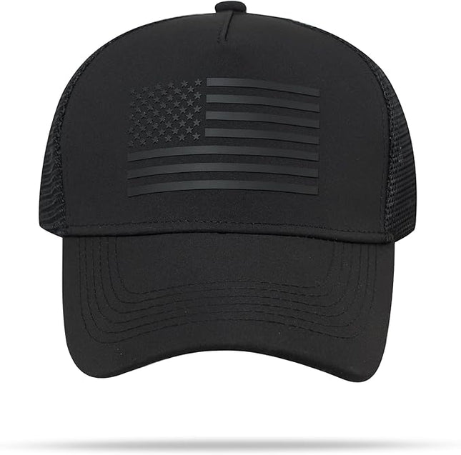 IIN American Flag Mesh Baseball Cap, Patriotic Trucker Hat for Men Women, Quick-Dry Breathable Design, Adjustable Snapback