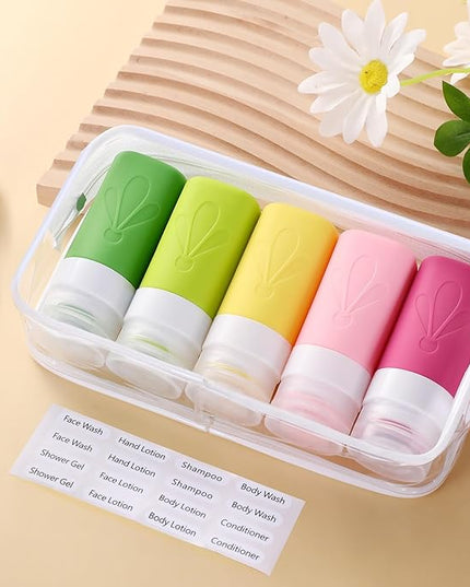 INSFIT Travel Bottles for Toiletries, TSA Approved 2oz Travel Size Toiletries, BPA Free Leak Proof Squeezable Silicone Tubes Travel Essentials for Shampoo Conditioner Lotion Soap
