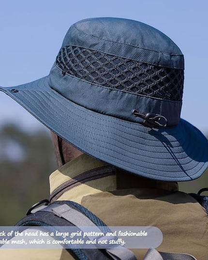 Sireck Fishing Hat, UPF50+ Wide Brim Sun Hat for Men Women, UV Protection Hiking Beach Bucket Hats Summer Safari Hat