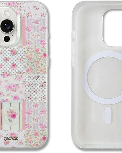 Sonix Protective Phone Case for iPhone 15 Pro | Compatible with Magsafe | 10ft Drop Tested | Patchwork Cottage