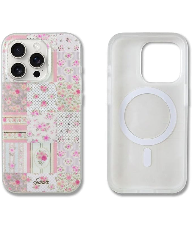 Sonix Protective Phone Case for iPhone 15 Pro | Compatible with Magsafe | 10ft Drop Tested | Patchwork Cottage