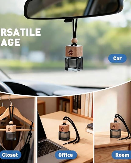 Car Air Freshener Hanging 2 Pack, Cool Ice Fragrance Essential Oil Diffuser for Cars, Long Lasting Car Scent Air Fresheners Car Accessories for Men