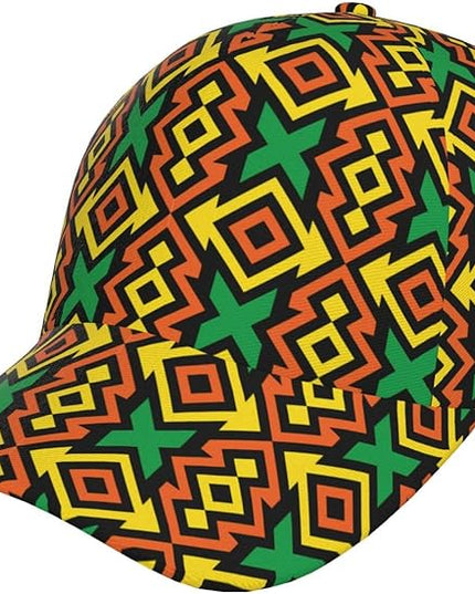 African Ethnic Tribal Style Baseball Cap for Men Women, Fashion Adjustable African Hat Casual Trucker Hats Sun Caps