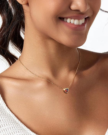 Cute Heart Necklace Dainty 18k Gold Plated Tiny Heart Pendant Choker Necklaces Small Gold Love Open Heart Chain Necklace for Women Simple Gold Necklace for Women Trendy Jewelry