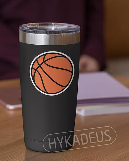 (3Pcs) Basketball Stickers Waterproof Vinyl Basketball Ball Decals for Water Bottle, Tumbler, Laptop, Phone Case, Poster Board, Scrapbooking, Team Players, Coach, 3" x 3"