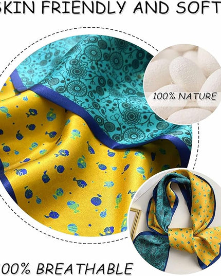 Dailyacc Hair Scarf for Women Fashion Silky Satin Headscarf Wrap Breathable Lightweight Neck Scarves For Handbag