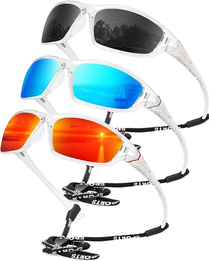KALIYADI 4 Pack Polarized Sunglasses-Men Sports Sun-glasses: Mens Sunglasses UV Protection for Fishing Driving Cycling
