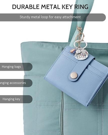 POIUGOYA Slim Wallet for Women,RFID Blocking Bifold Credit Card Holder with Zipper Coin Pocket,ID Window,Keychain