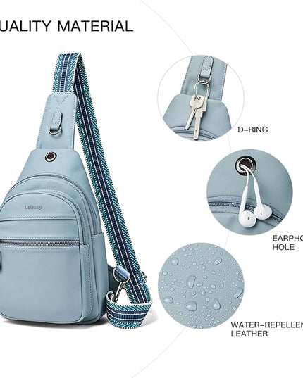 Sling Bag For Women Faux Leather Small Casual Daypack Backpack Fanny Pack Crossbody Chest Bags Purse
