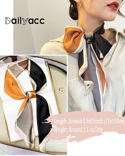 Dailyacc Hair Scarf for Women Fashion Silky Satin Headscarf Wrap Breathable Lightweight Neck Scarves For Handbag