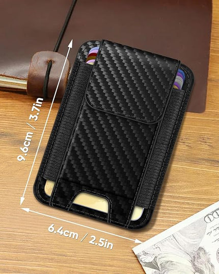FINPAC MagSafe Wallet, Magnetic Card Wallet Holder for iPhone 17/16/15/14/13/12 Series, Safe RFID Blocking Slim Leather 6 Card Holder for Women Men