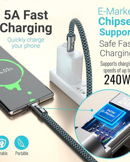 TOP-UP Lanyard – Cell Phone Strap with 240W USB C Charging & Data Cable – Durable Travel Essentials for iPhone 17/16/15