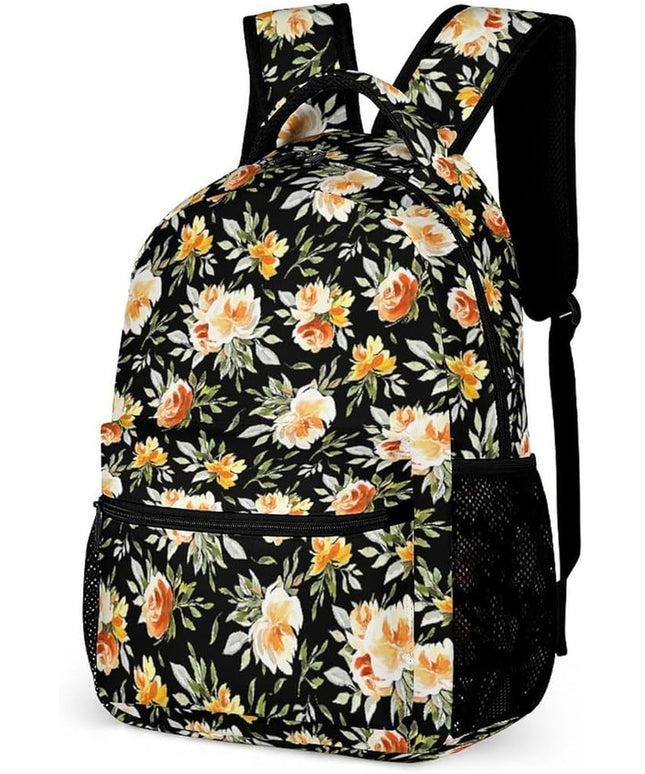 Fashion Elegant Floral Backpack Lightweight Large Capacity Laptop Daybag for Travel Work