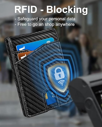 miyozi Airtag Wallet for Men,with Money Clip 11 Cards Slim Front Pocket Leather RFID Blocking Wallet with Gift Box