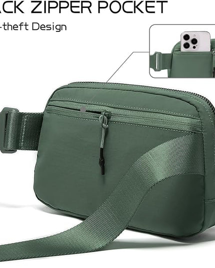 Belt Bag for Women Fanny Pack Crossbody Bags for Women Fashion Waist Packs with Adjustable Strap Gifts for Teenage Girls Women Men (Green)