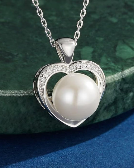 Iefil 10-11mm Tahitian Black Pearl & Freshwater Pearl Necklace - S925 Sterling Silver Pearls Necklace, Anniversary Birthday Gifts for Women Wife Girlfriend Mom