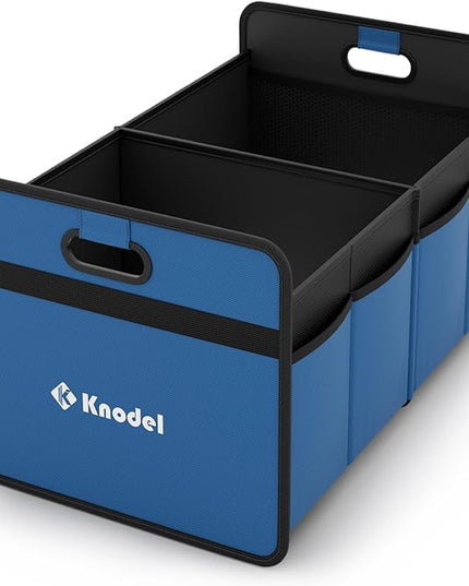 K KNODEL Car Trunk Organizer, Foldable Organizer for Car, Automotive Consoles & Organizers, Storage with Reinforced Handles (Small, Blue)