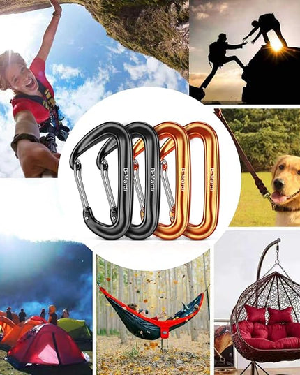 Carabiner Clips Heavy Duty 12kN (2697 lbs)-Lightweight Locking Carabiners for Camping, Hiking, Hammock, Dog Leash Harness, Outdoor and Gym etc, Keychains& Utility
