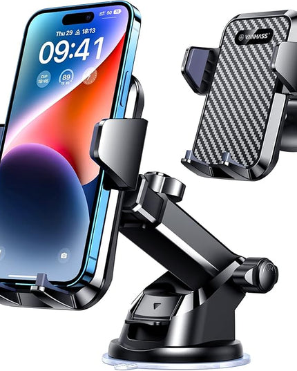 VANMASS【85+LBS Strongest Suction & Military-Grade 2026 Ultimate Car Phone Mount【Patent & Safety Certs】 Cell Phone Holder Truck for Dashboard Windshield Vent for iPhone 17 Pro Max 16 15 for Samsung