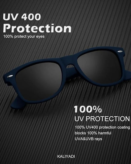 KALIYADI Polarized Sunglasses for Men and Women Matte Finish Sun glasses Color Mirror Lens UV Blocking (3 Pack)