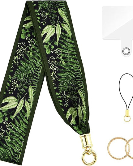 ZOOEASS Phone Lanyard Charm with Tether Tab Neck Lanyards for ID Badges Car Key Women Cute Scarf Keychain Strap Around Neck