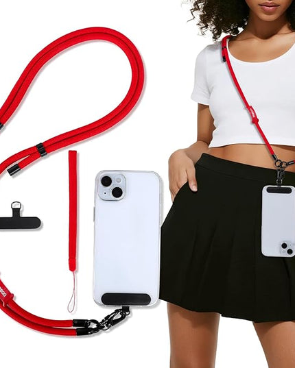Phone Lanyard, Adjustable Wrist Strap, 2 Pads, Anti Theft Lanyard Crossbody, Multifunctional Cell Phone Neck Strap