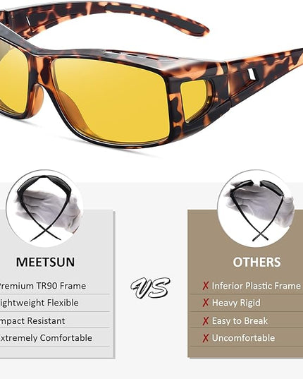 MEETSUN Fit Over Glasses Sunglasses for Men Women,Wrap Around Sunglasses Polarized UV400 Protection