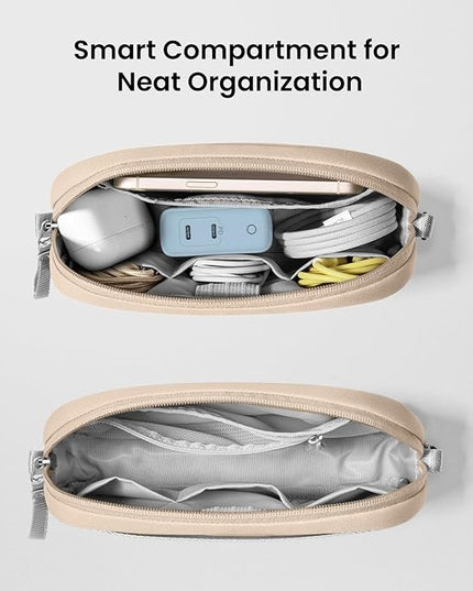 tomtoc Electronics Organizer Travel Case, Water Resistant Travel Bag Cable Organizer for Essentials, Tech Pouch Accessories Carry Storage for Cord, Phone, Cables, Airpods, USB Flash Drive, Daily Items