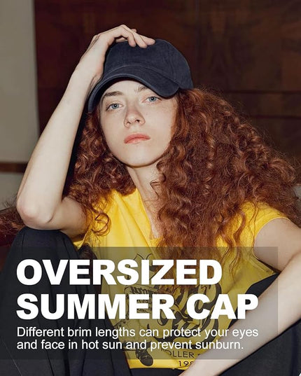 Zylioo XL XXL Oversize Baseball Cap, 100% Cotton Adjustable Dad Hat for Big Heads 23.5"-25.5", Soft Crown Large Size Cap